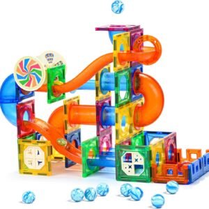Piece Magnetic Marble Run Track with Crystal Clear Balls