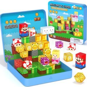49-Piece Mini Magnetic Building Cubes in Portable Iron Case