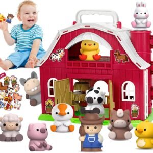 Aigybobo Montessori farm animals big barn toy set with 10 figures