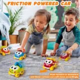Four friction powered animal car toys for toddlers