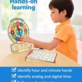 Dry erase practice cards for writing digital time with wooden clock toy