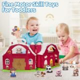Montessori learning farm toy showing fine motor skills and animal recognition