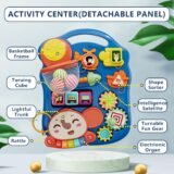 Detachable activity panel with basketball frame and electronic organ for infants