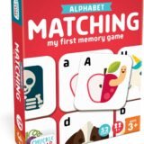 Chuckle & Roar Alphabet Matching Game box for kids ages 3 and up, featuring my first memory game with 52 cards to learn uppercase and lowercase letters.
