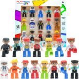 Playmags 15-piece set of multicultural magnetic figures for kids in different styles